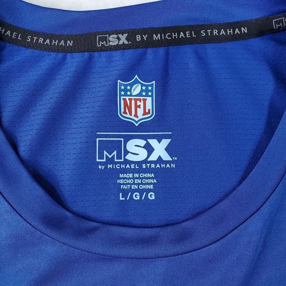 NY Giants MSX Michael Strahan‎ Sleeveless Shirt Mens Large Blue NFL Tank - Picture 6 of 9